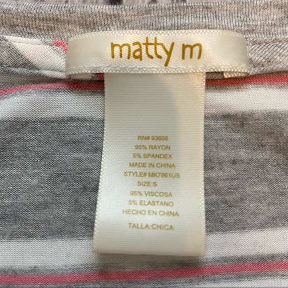 Matty M Striped Side Tie Tee Shirt. Size Small. EUC - Picture 8 of 8
